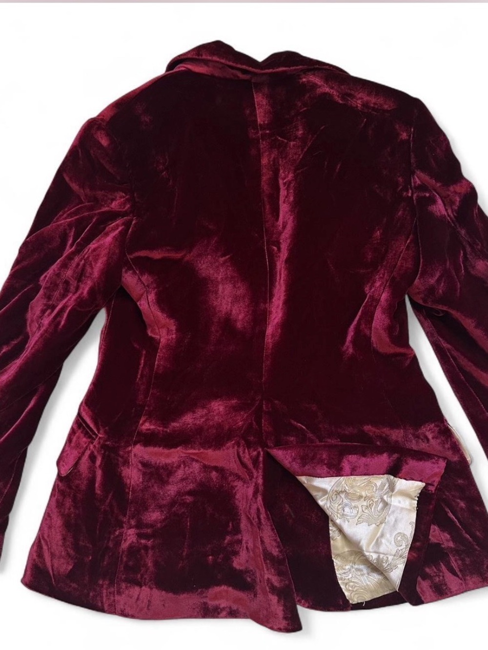 T.ba Swing Lux Silk Velvet Jacket in Wine - Picture 6 of 6